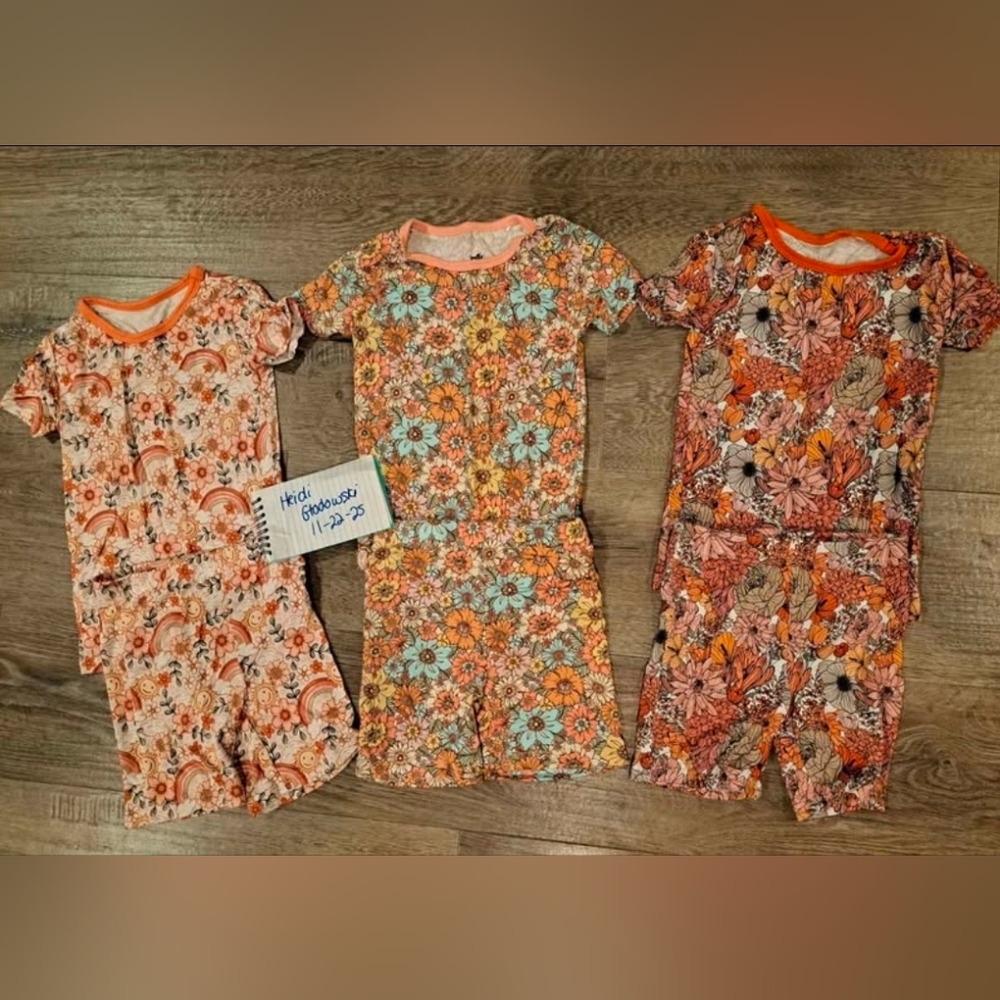 Bamboo 3T Floral Kids Pajama Sets